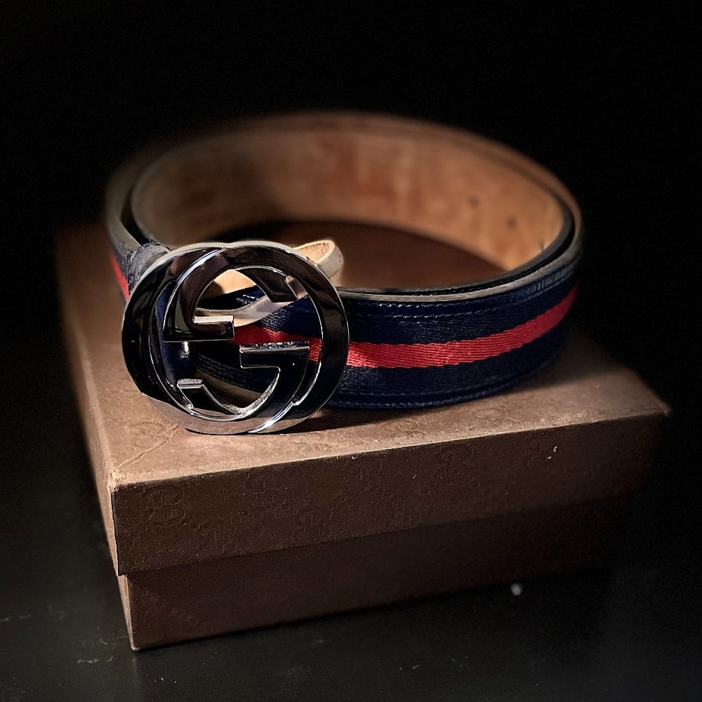 Gucci Web Belt with G buckle Mens Size 90